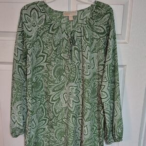 Michael Kors Green Paisley Blouse